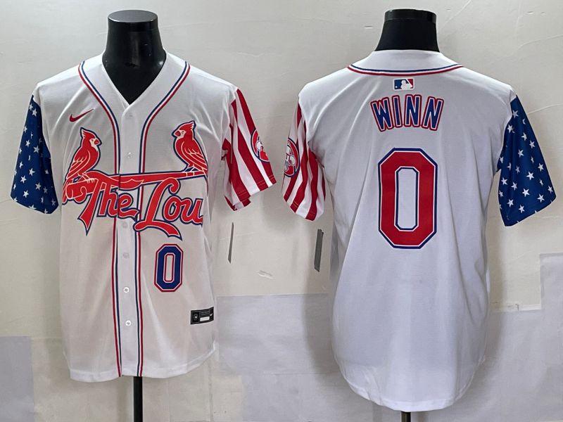 Men 2025 St.Louis Cardinals #0 Winn White a generation of national flags Joint Name Nike MLB Jersey style 3